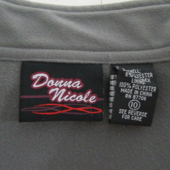 DONNA NICOLE Polka Dot Full Zip Off White Jacket - Picture 7 of 9